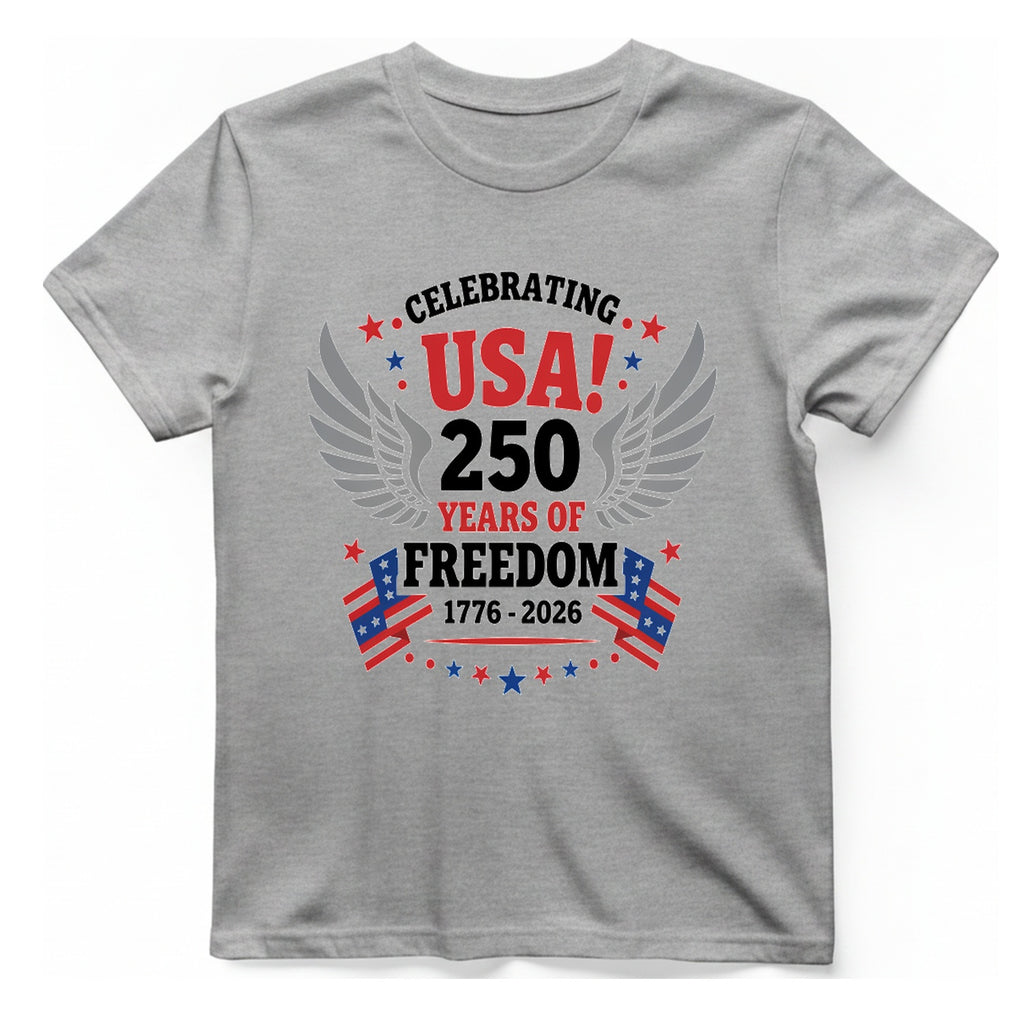 Usa Years Freedom T-Shirt - Sport Grey front