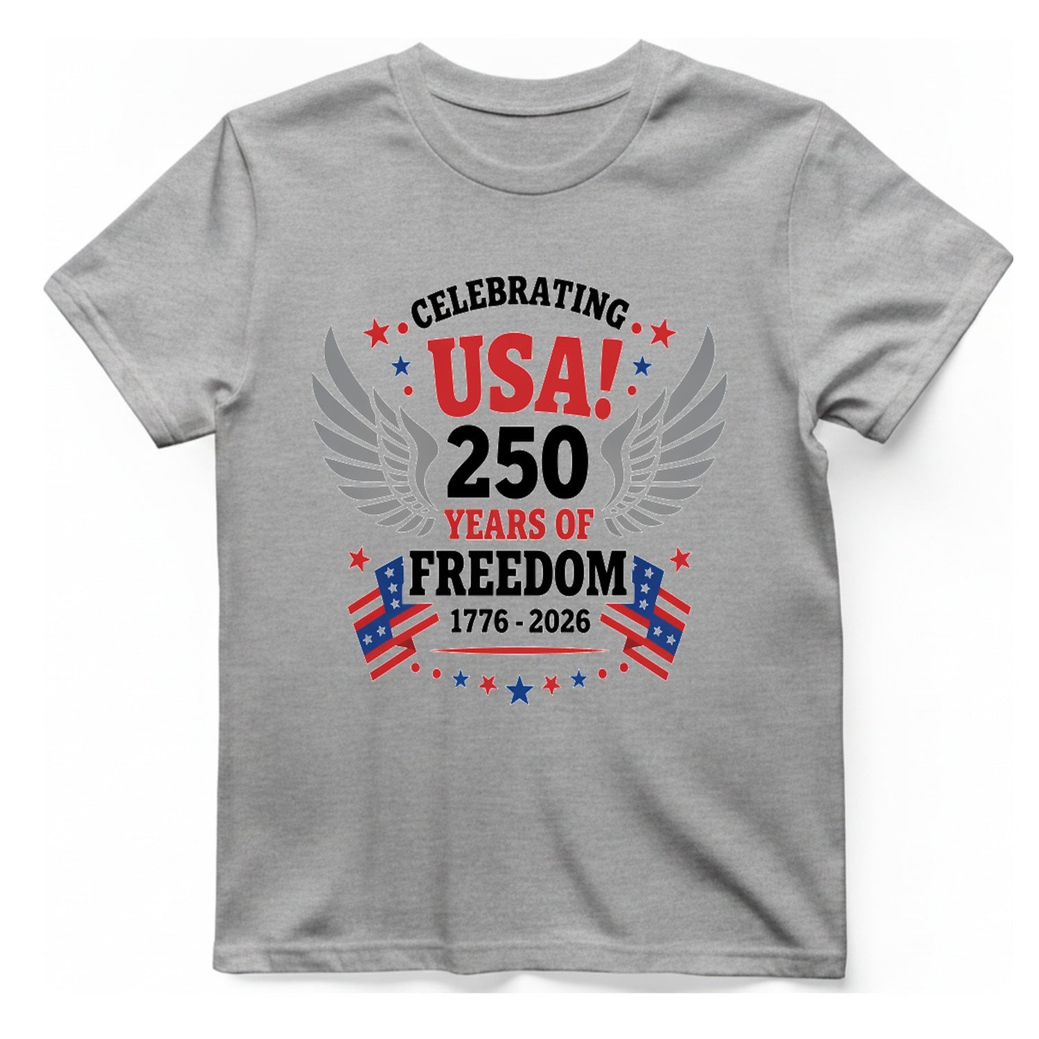 Usa Years Freedom T-Shirt - Sport Grey front