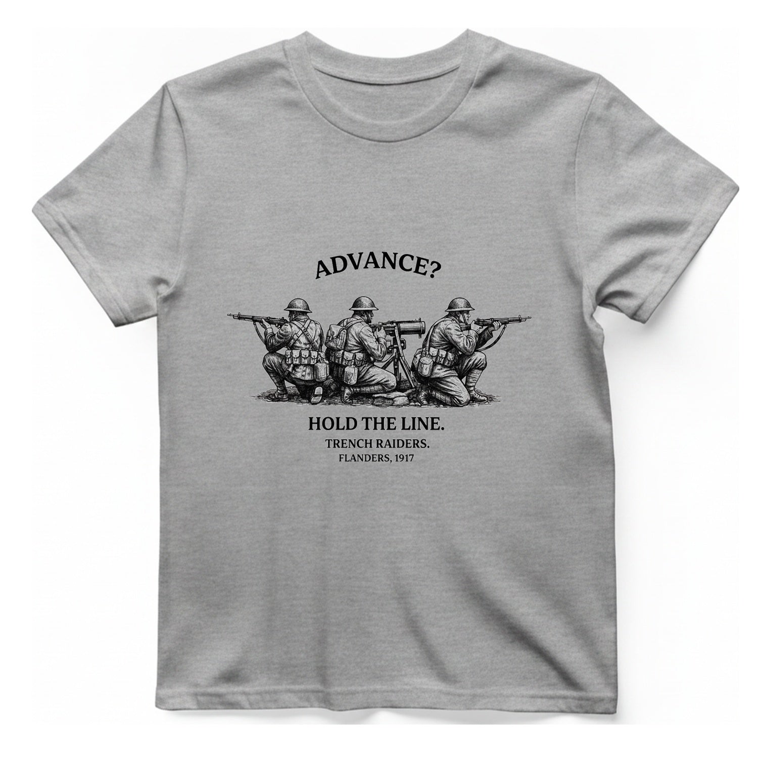Flanders Trench Raiders T-Shirt - Sport Grey front