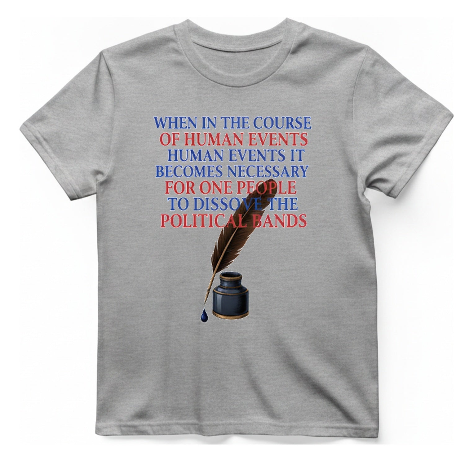 Declaration of Independence Preamble T-Shirt - Sport Grey front