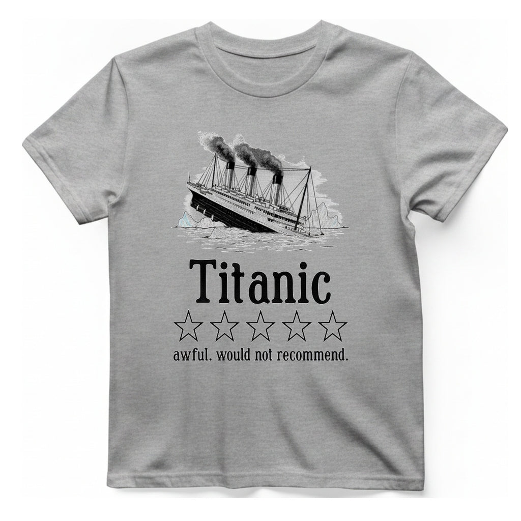 Titanic One Star Review T-Shirt - Sport Grey front