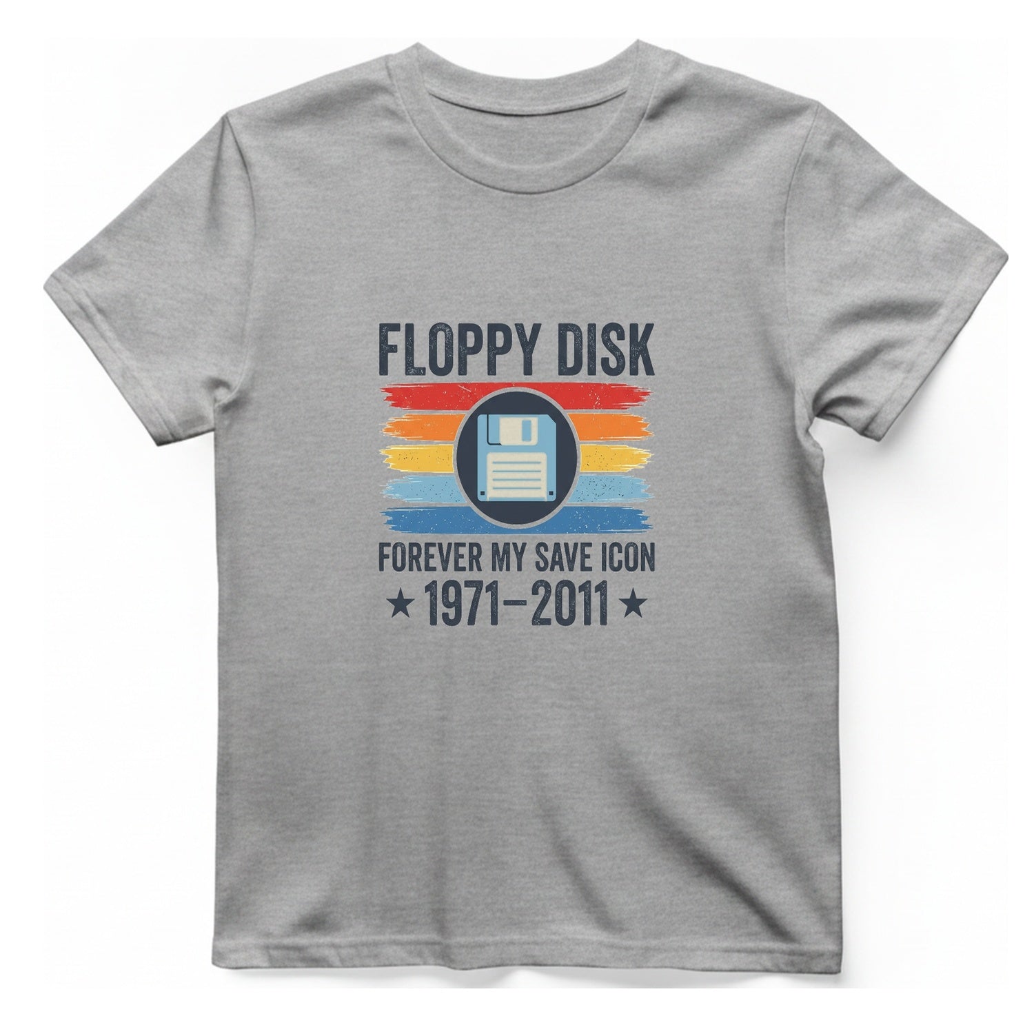 Floppy Disk Memorial T-Shirt - Sport Grey front
