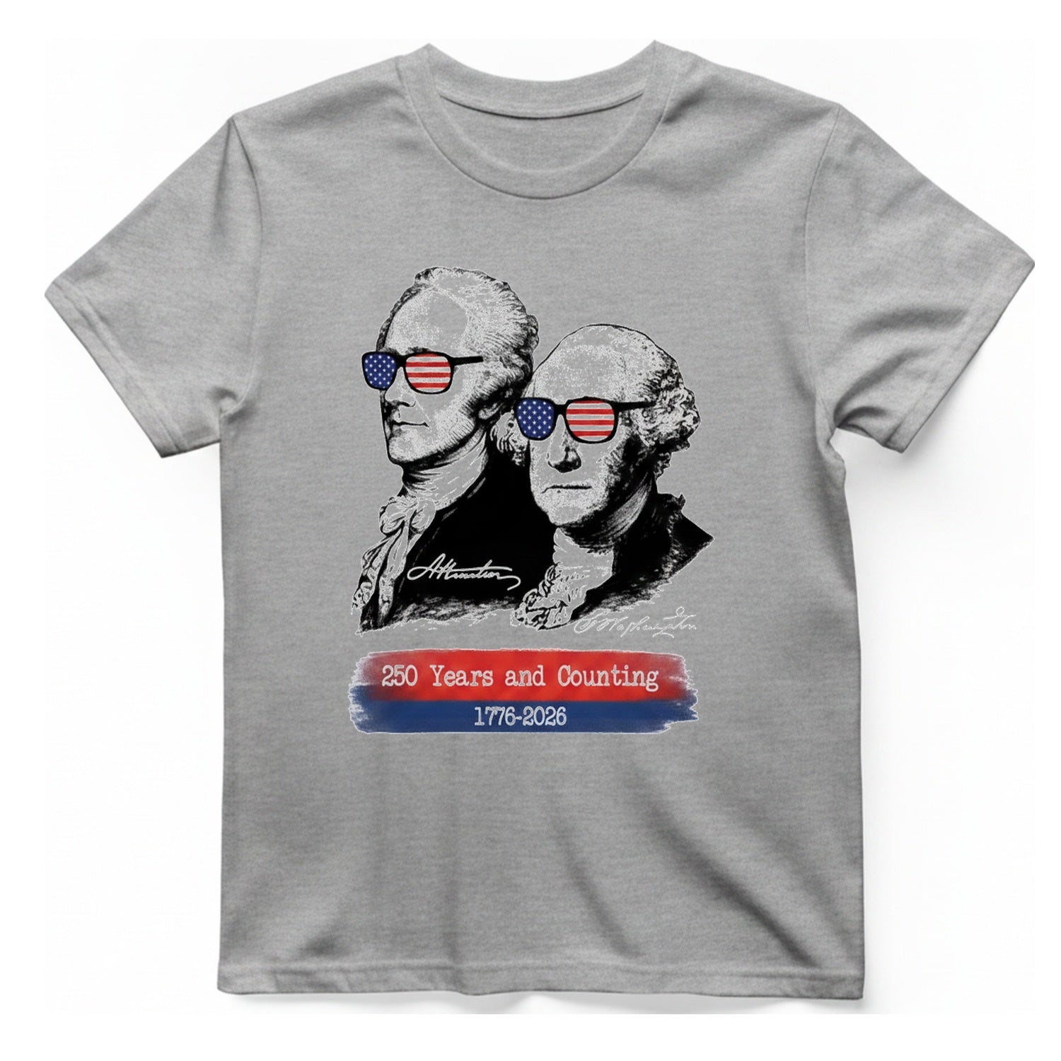 Founding Fathers Shades T-Shirt - Sport Grey front