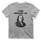 Descartes I Think Therefore I T-Shirt - Sport Grey front