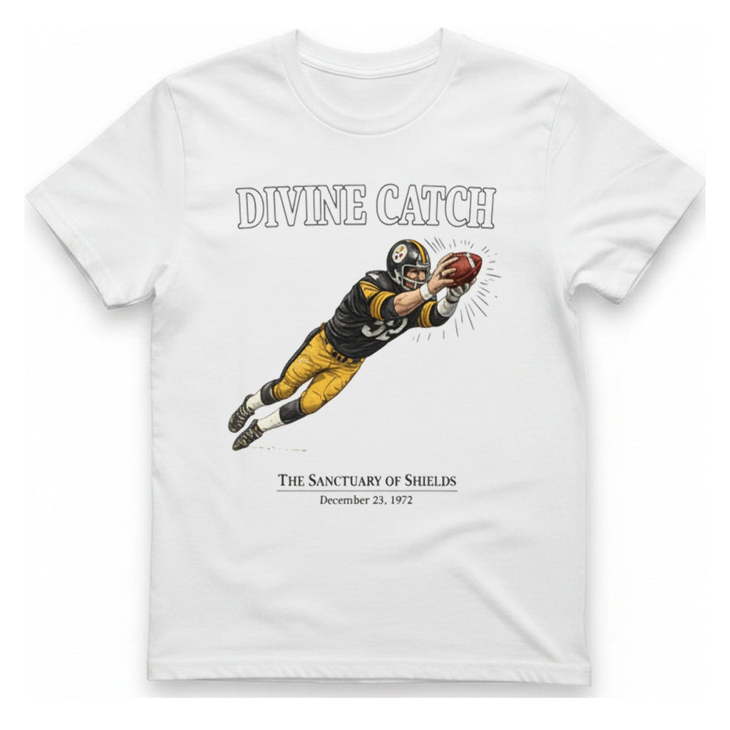 Divine Catch Football T-Shirt - White front
