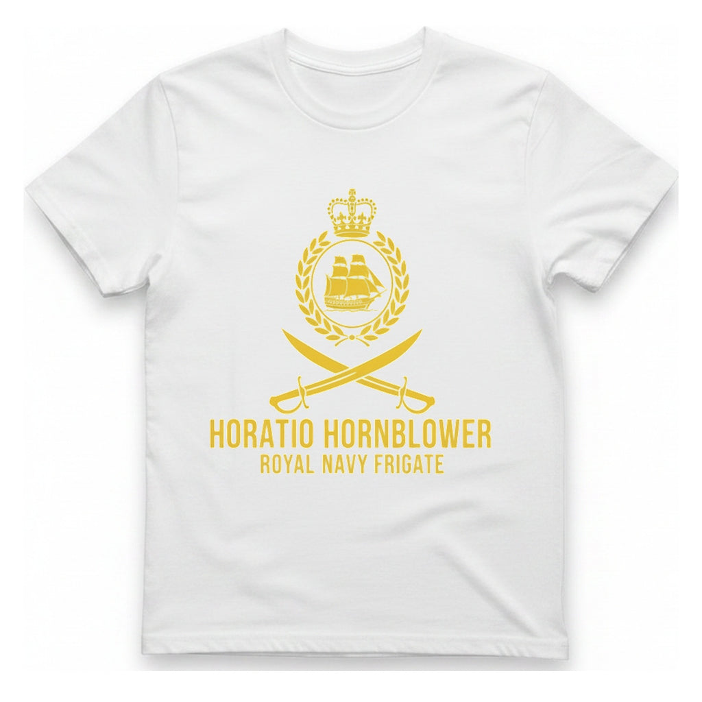 Horatio Hornblower Royal Navy Frigate T-Shirt - White front