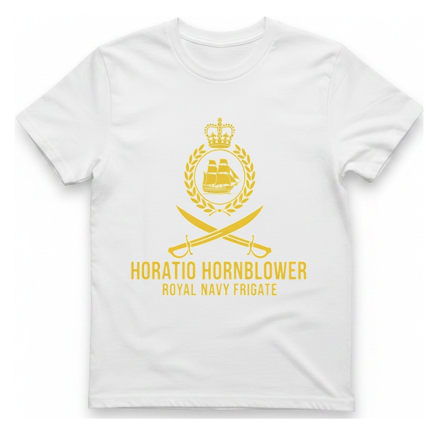 Horatio Hornblower Royal Navy Frigate T-Shirt - White front