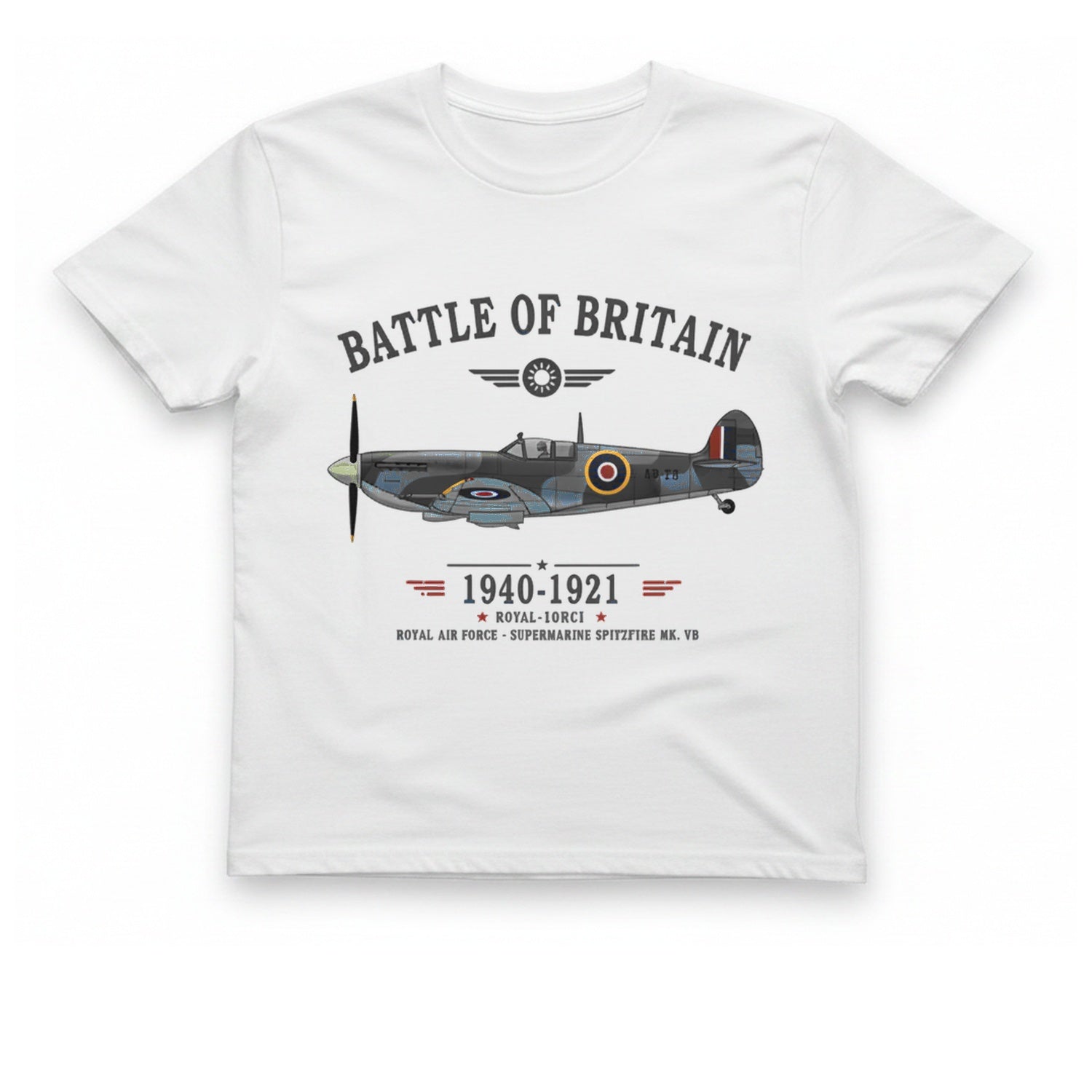 Battle of Britain Spitfire T-Shirt - White front