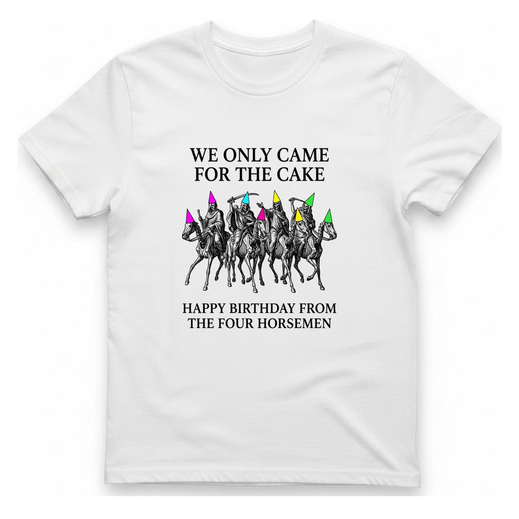 Four Horsemen Birthday Party T-Shirt - White front