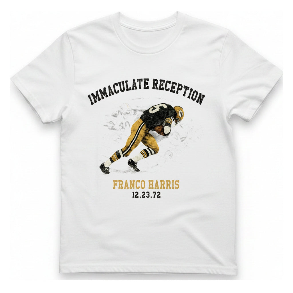 Immaculate Reception Franco Harris T-Shirt - White front
