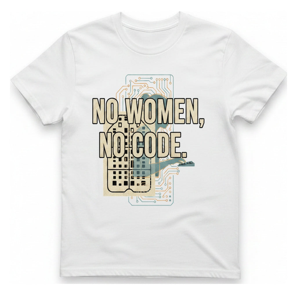 No Women No Code T-Shirt - White front