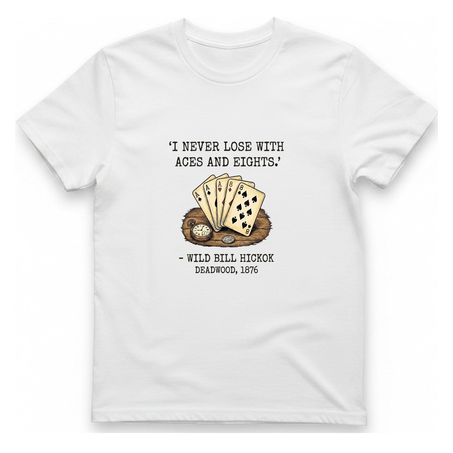 Dead Mans Hand Poker T-Shirt - White front
