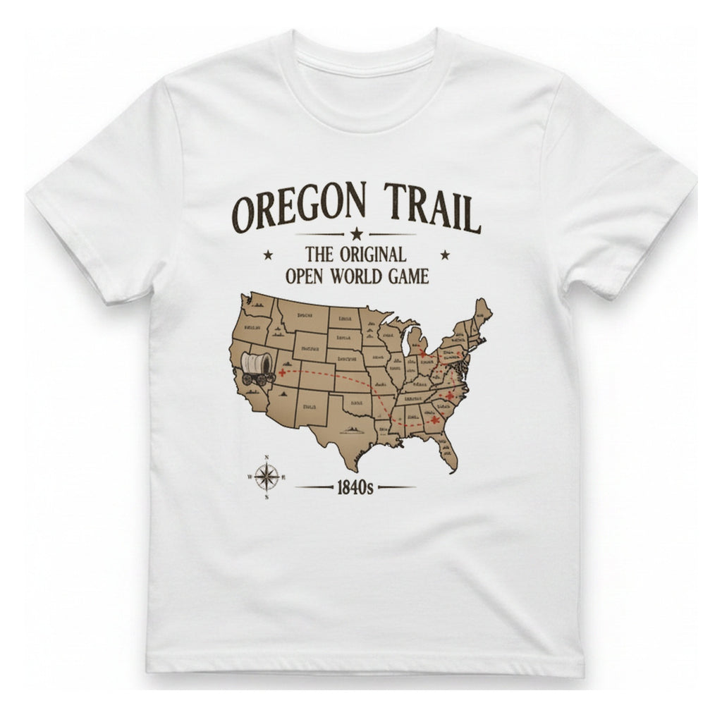 Oregon Trail The Original Open T-Shirt - White front