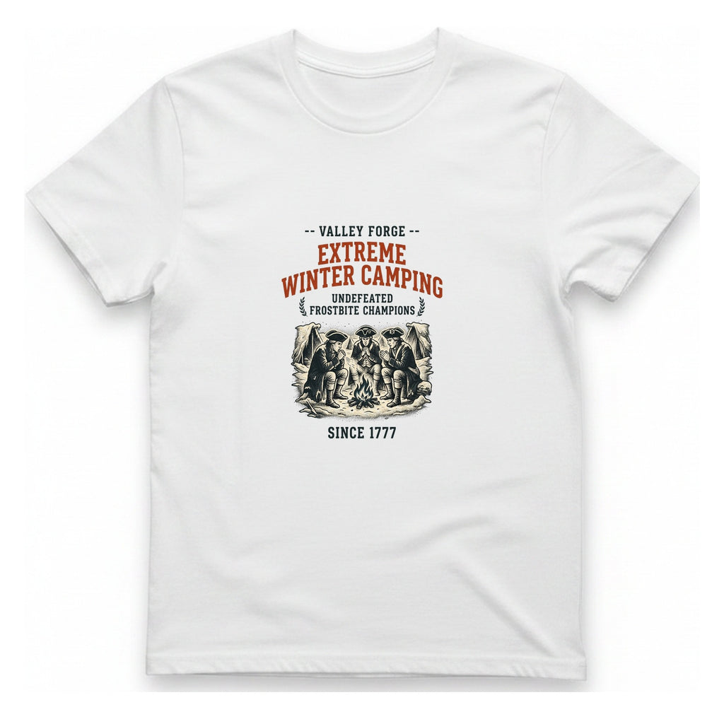 Valley Forge Winter Camping T-Shirt - White front