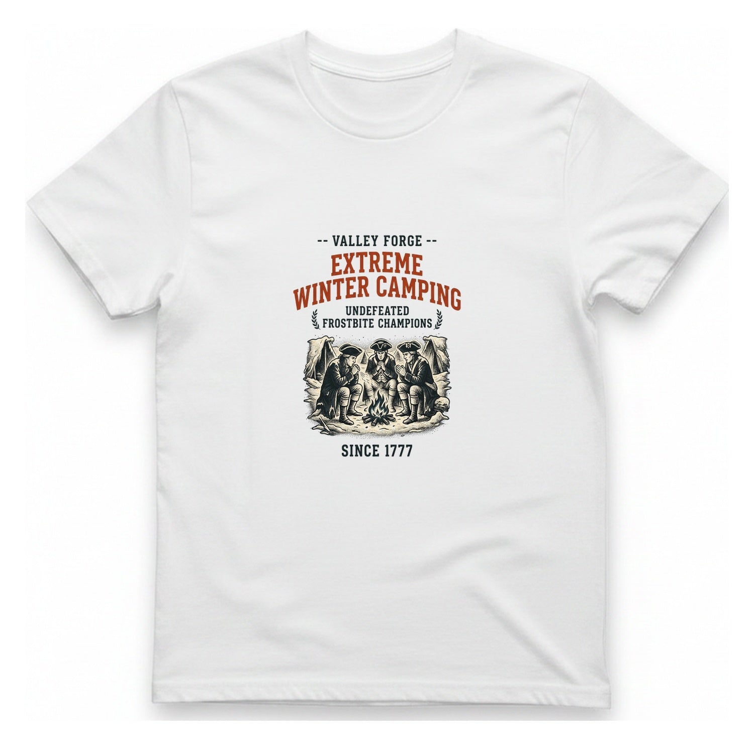 Valley Forge Winter Camping T-Shirt - White front