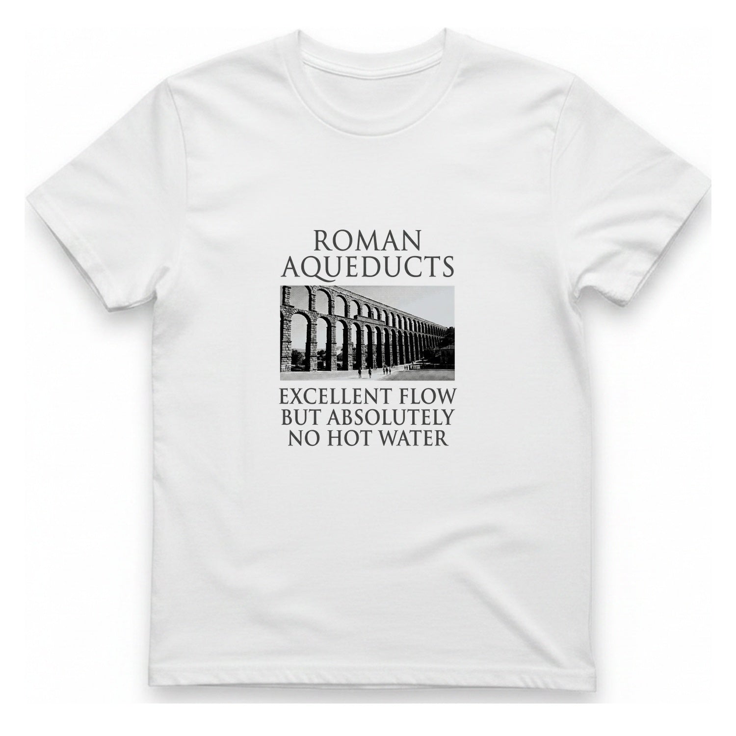 Roman Aqueducts Service Review T-Shirt - White front