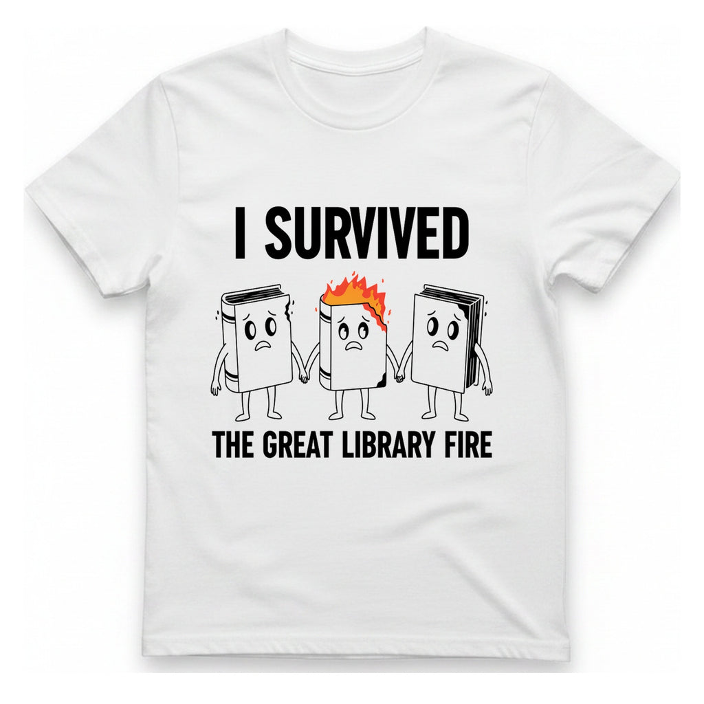 I Survived The Great Library T-Shirt - White front