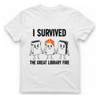 I Survived The Great Library T-Shirt - White front