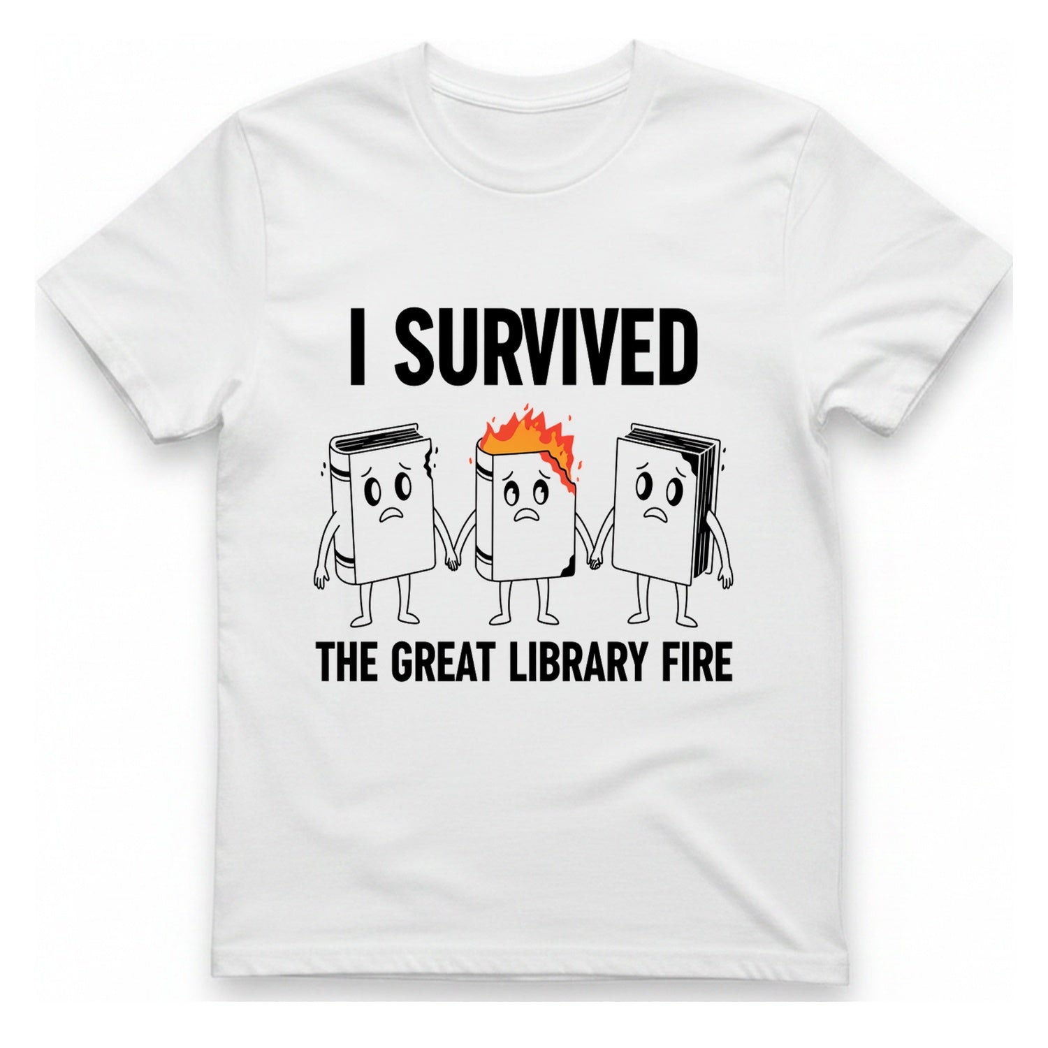 I Survived The Great Library T-Shirt - White front