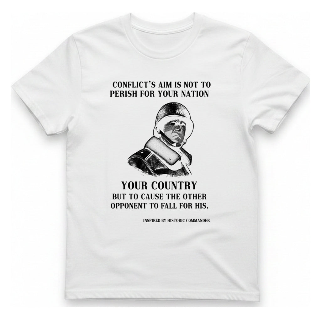 Historic Commander Quote T-Shirt - White front