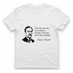 The Only Man Who Never T-Shirt - White front