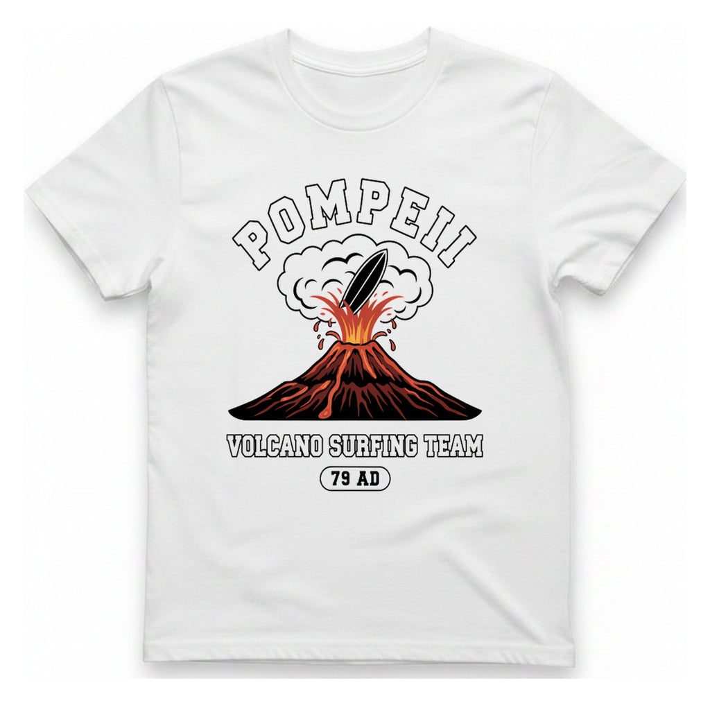 Pompeii Volcano Surfing Team T-Shirt - White front