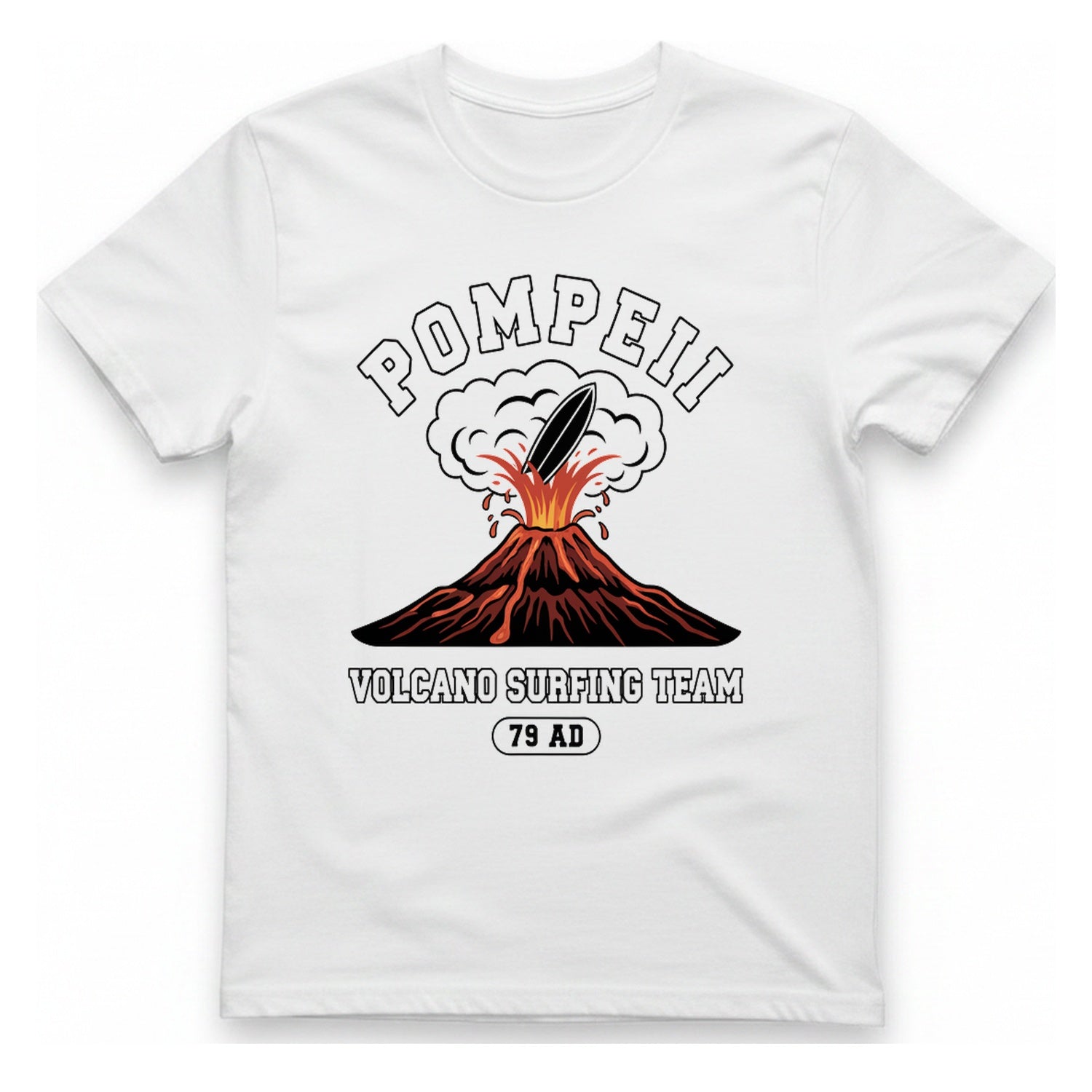 Pompeii Volcano Surfing Team T-Shirt - White front