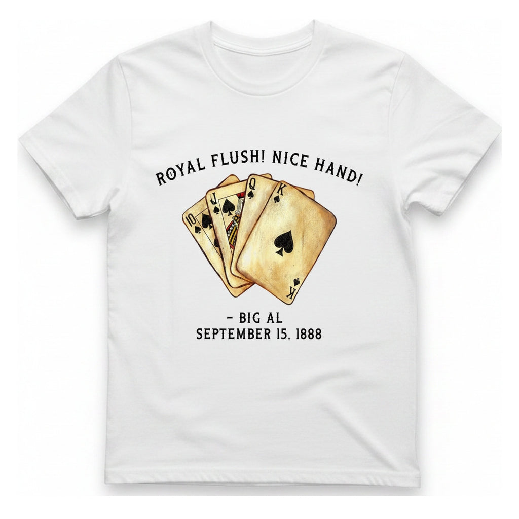 Royal Flush Hand T-Shirt - White front