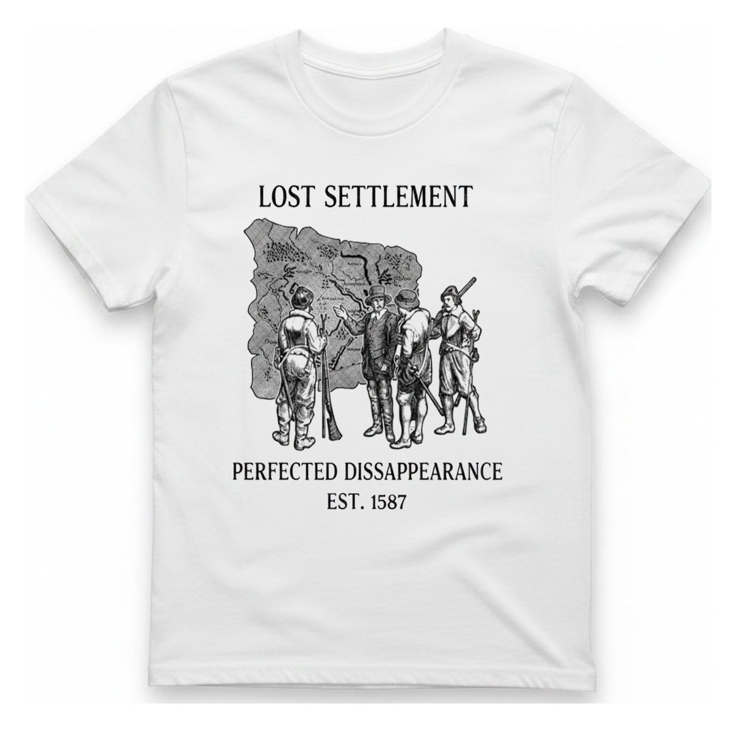 Lost Settlement Disappearance T-Shirt - White front