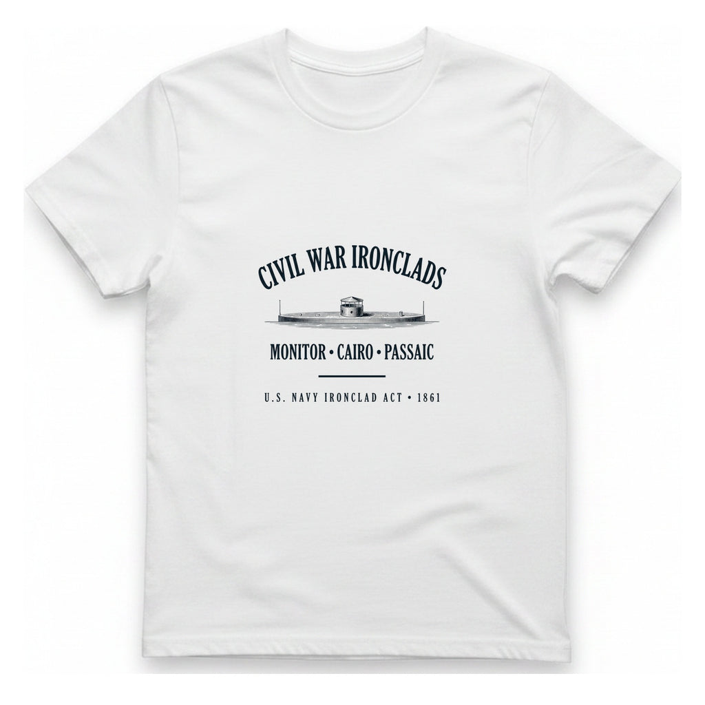 Civil War River Ironclads T-Shirt - White front