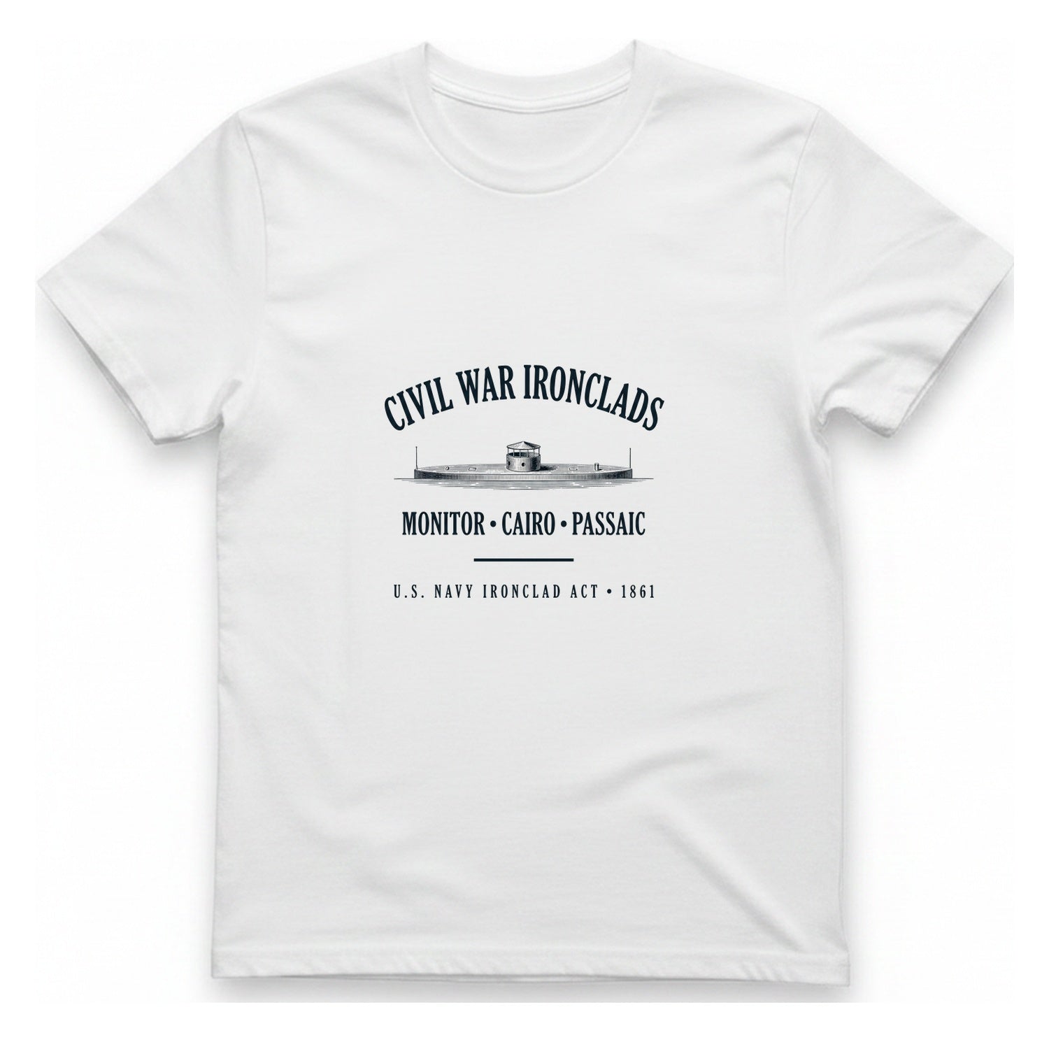 Civil War River Ironclads T-Shirt - White front