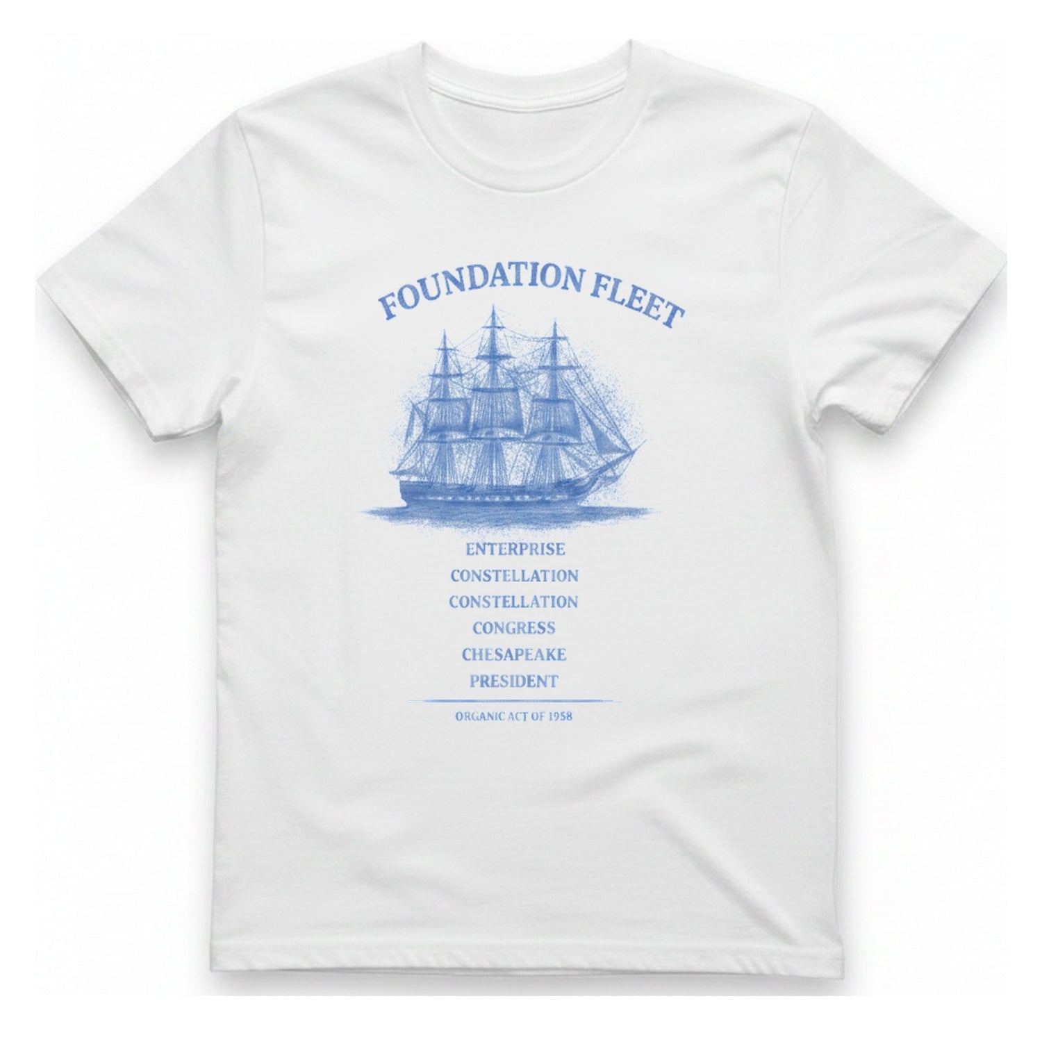 Foundation Fleet Organic Act T-Shirt - White front