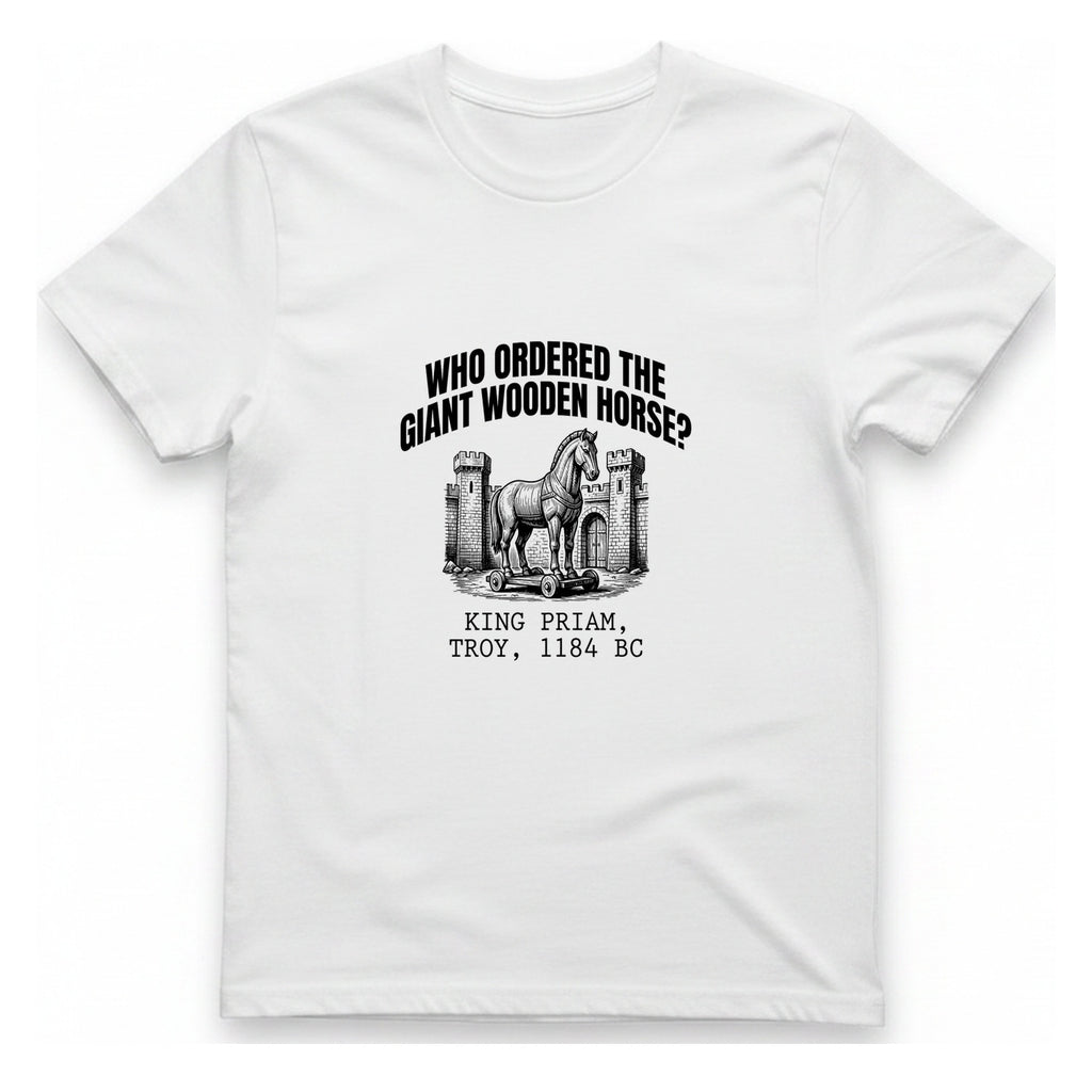 Trojan Wooden Horse T-Shirt - White front