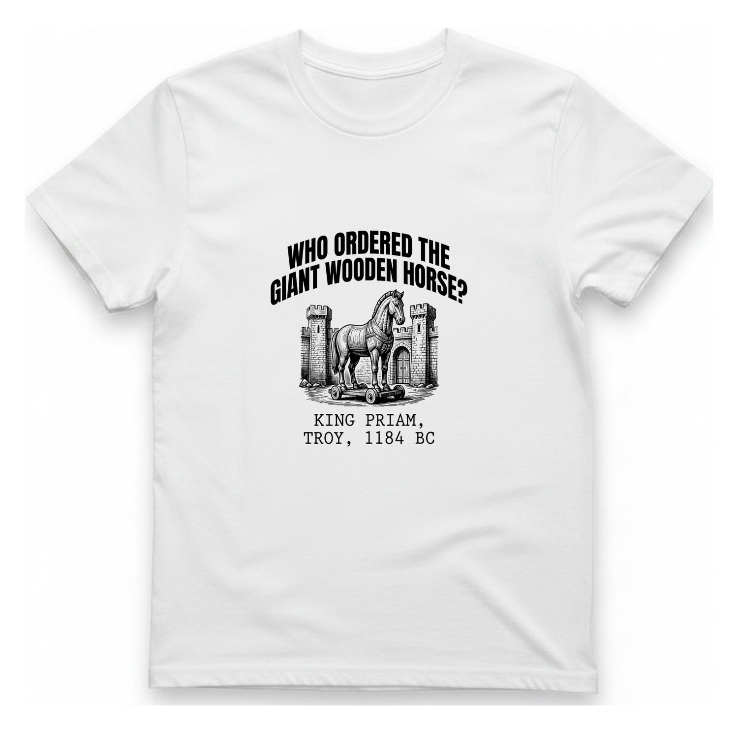 Trojan Wooden Horse T-Shirt - White front