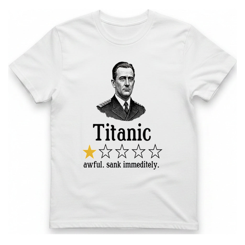Titanic One Star Review T-Shirt - White front