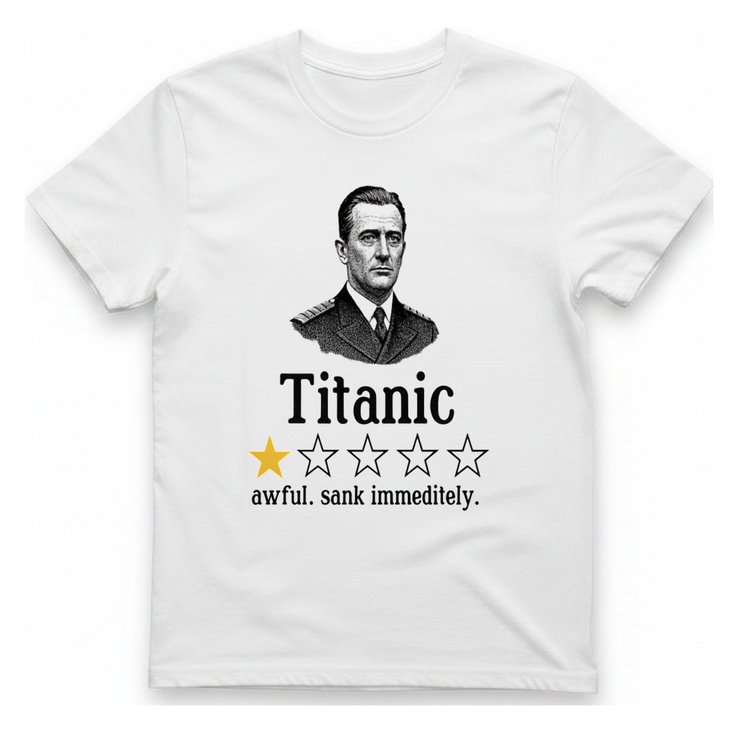 Titanic One Star Review T-Shirt - White front