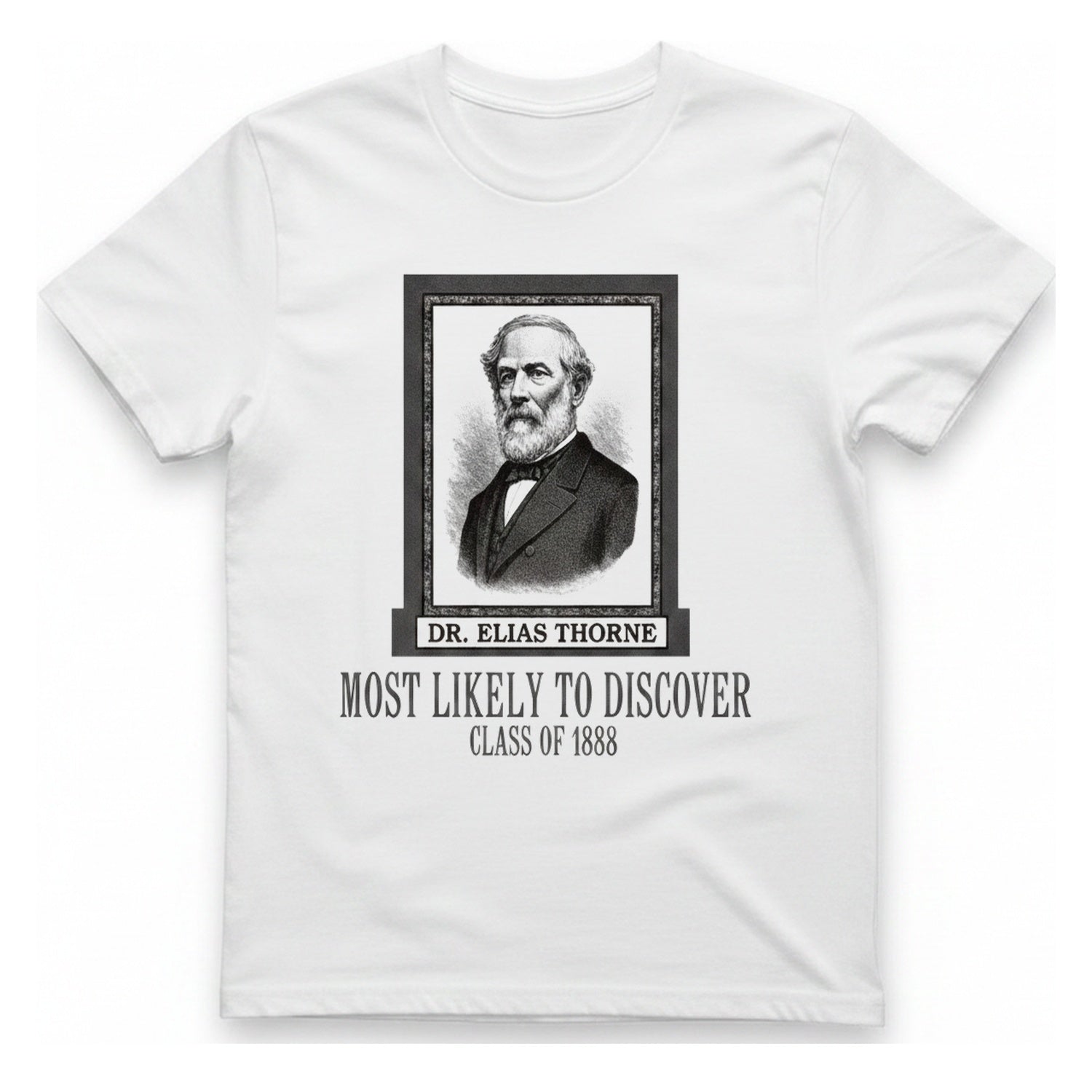 Dr Elias Thorne Discover T-Shirt - White front