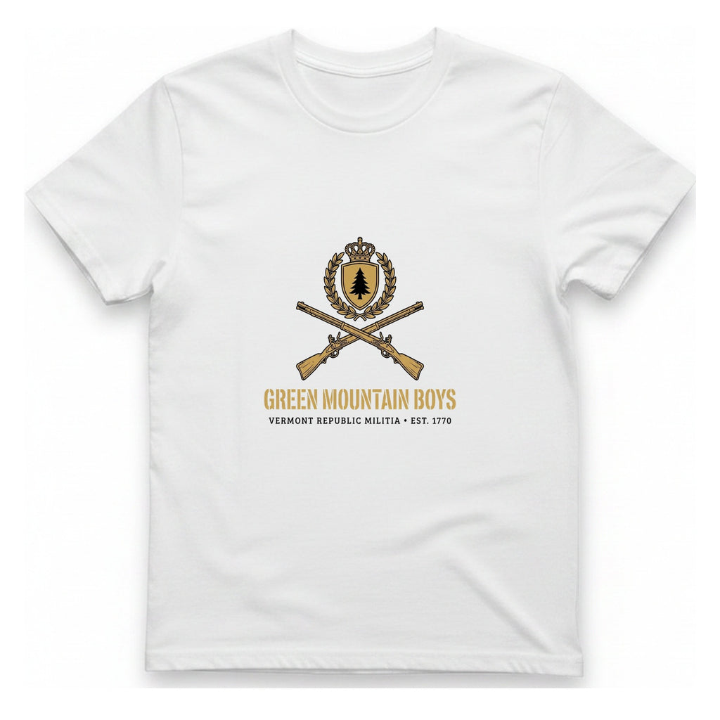 Green Mountain Boys Crest T-Shirt - White front