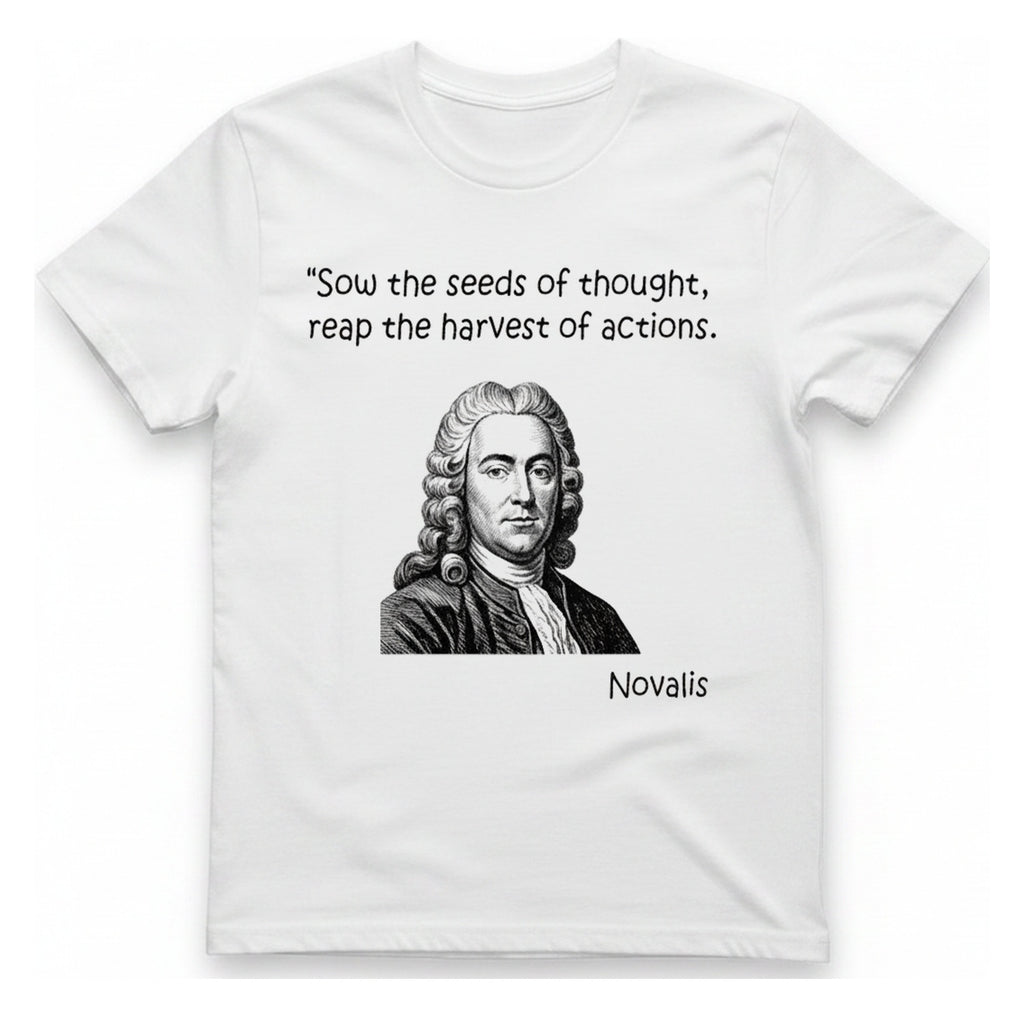 Novalis Seeds Thought T-Shirt - White front