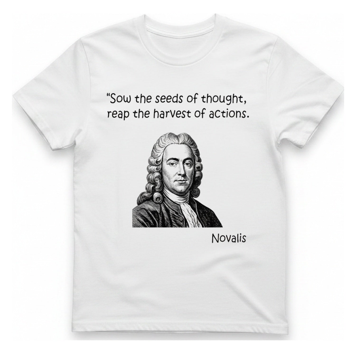 Novalis Seeds Thought T-Shirt - White front