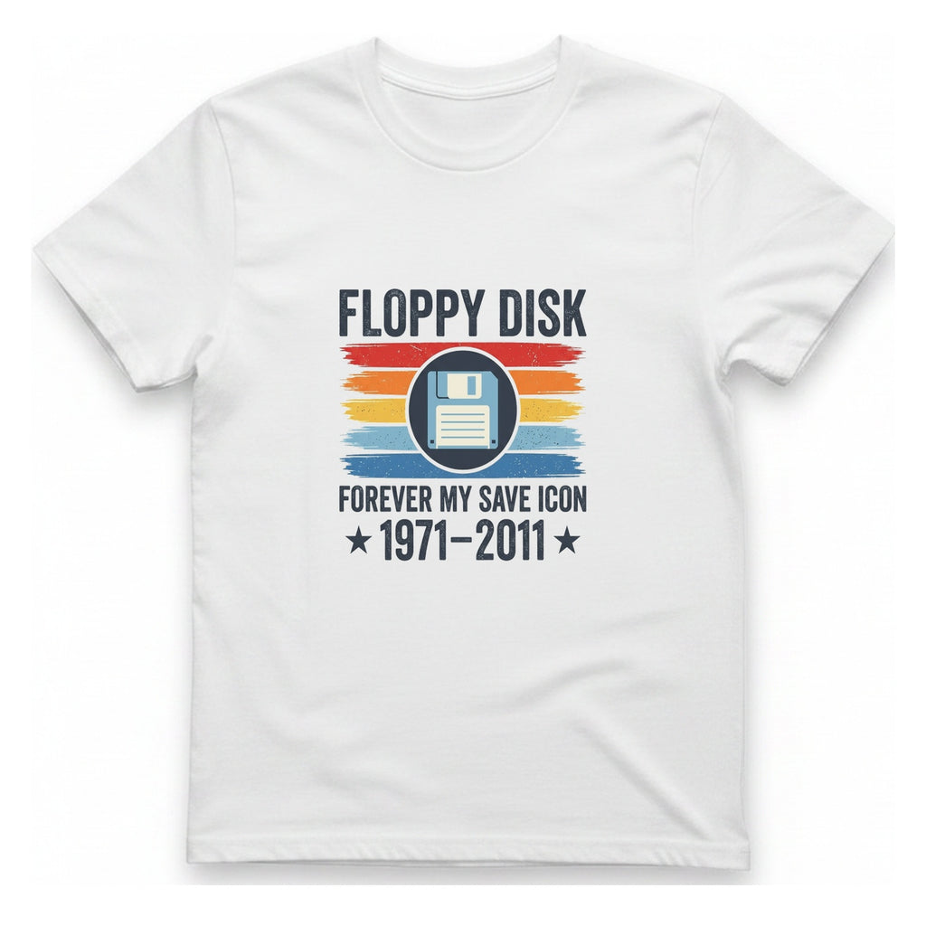 Floppy Disk Memorial T-Shirt - White front