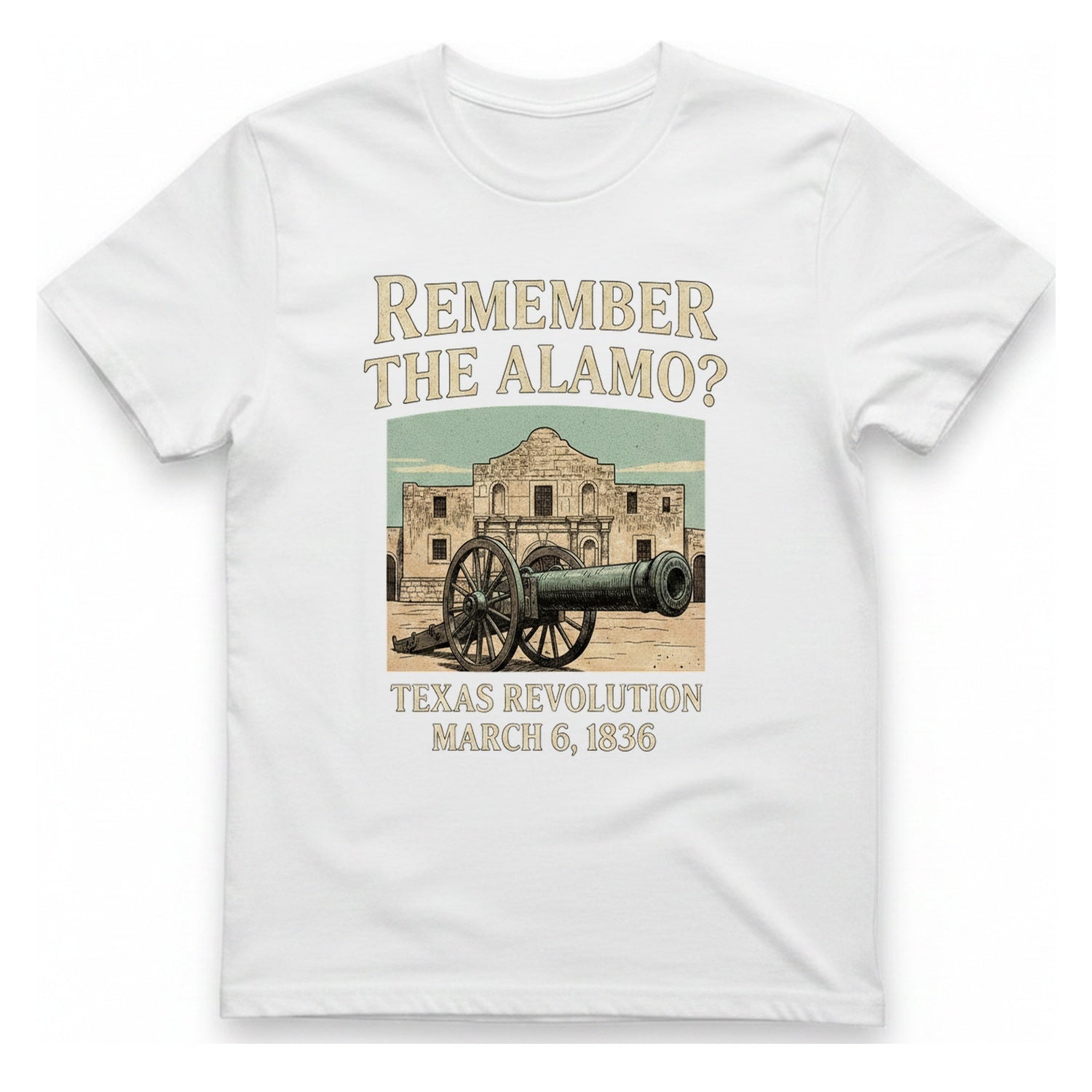 Remember The Alamo T-Shirt - White front