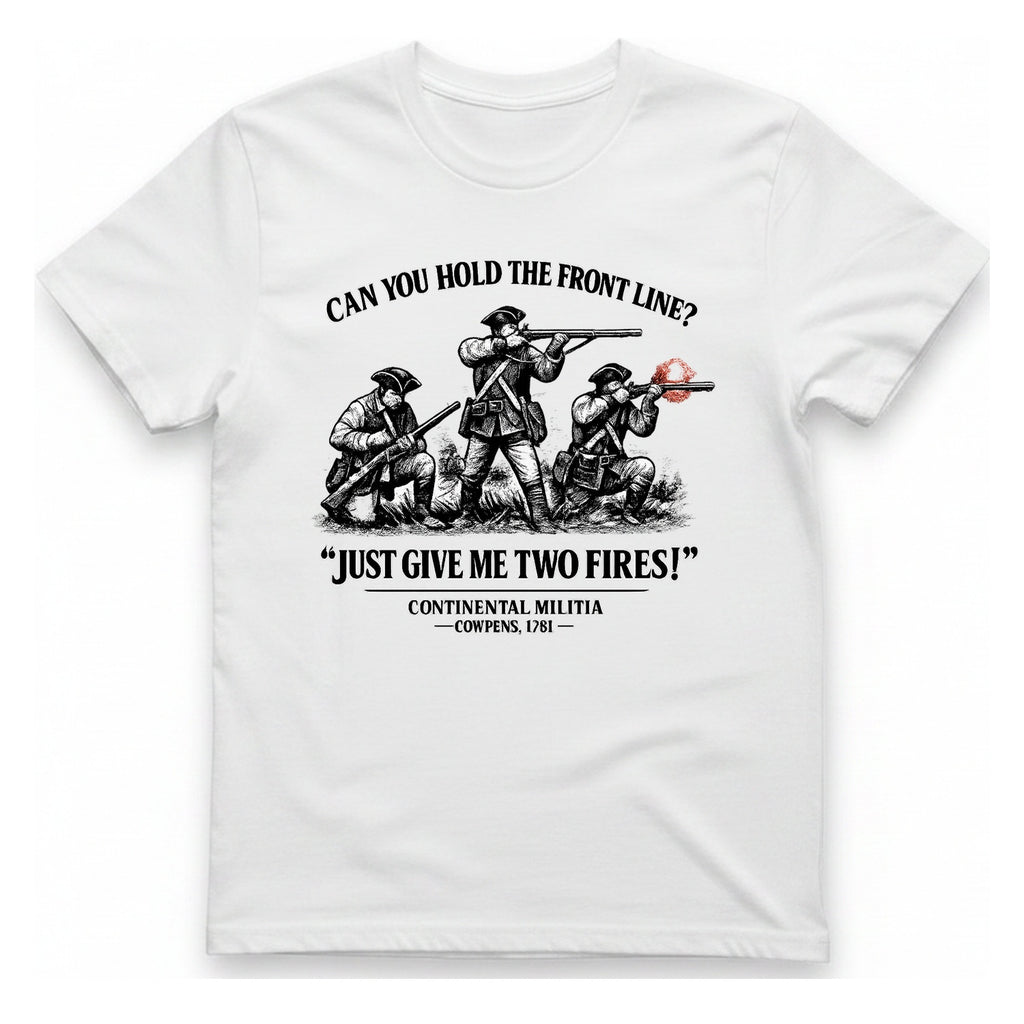 Continental Militia Two Fires Cowpens T-Shirt - White front