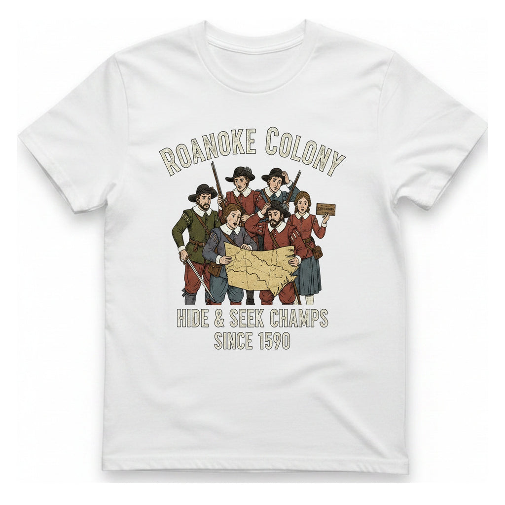 Roanoke Colony Hide And Seek T-Shirt - White front