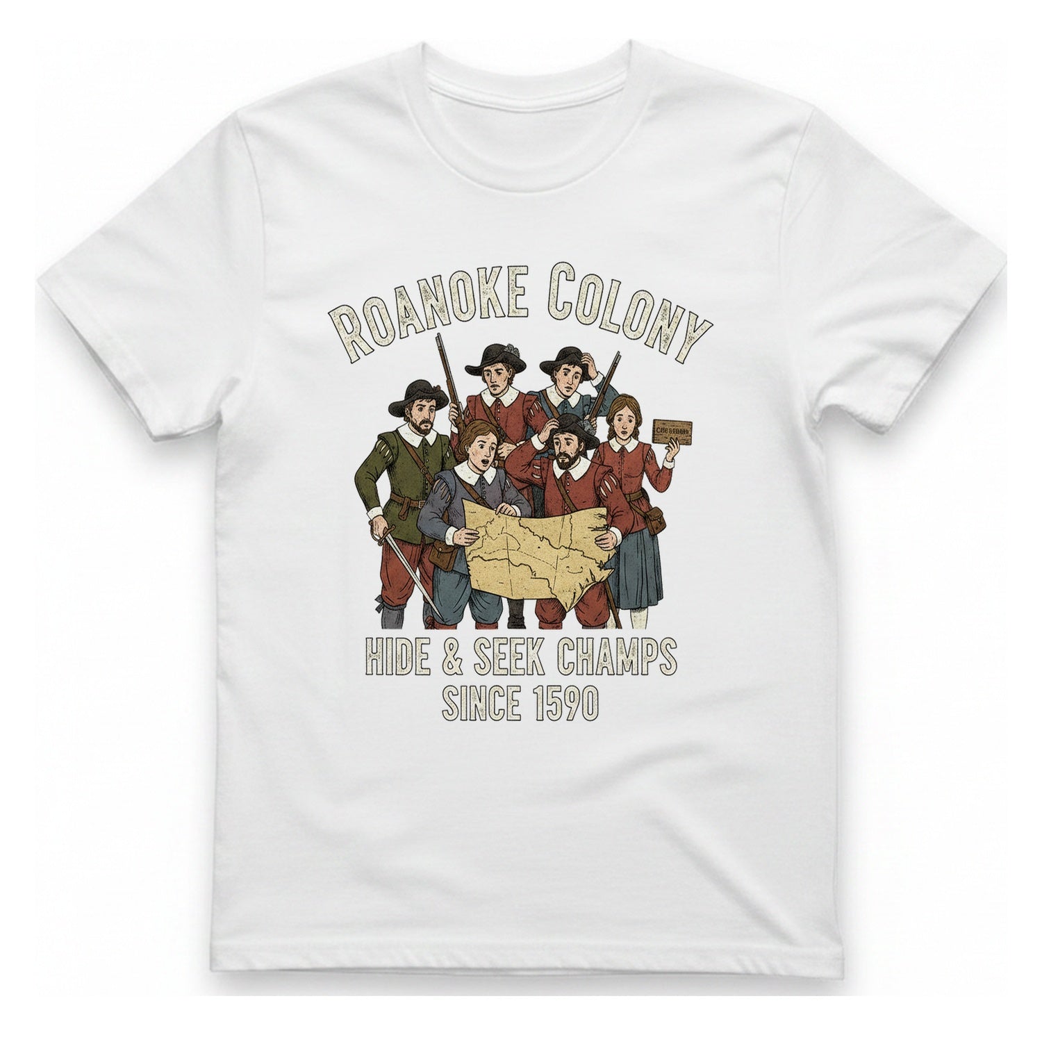 Roanoke Colony Hide And Seek T-Shirt - White front
