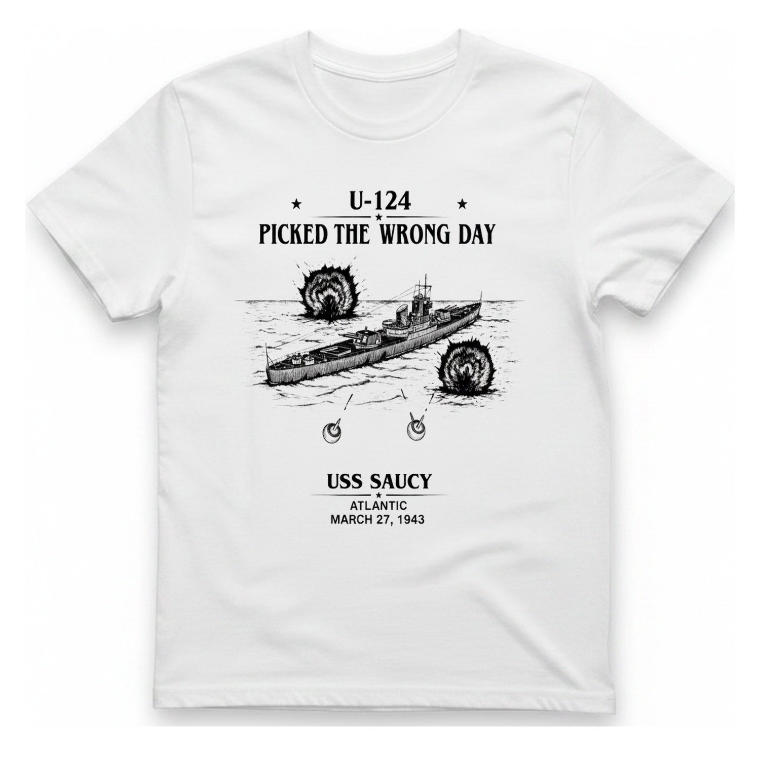 U Picked The Wrong Day T-Shirt - White front