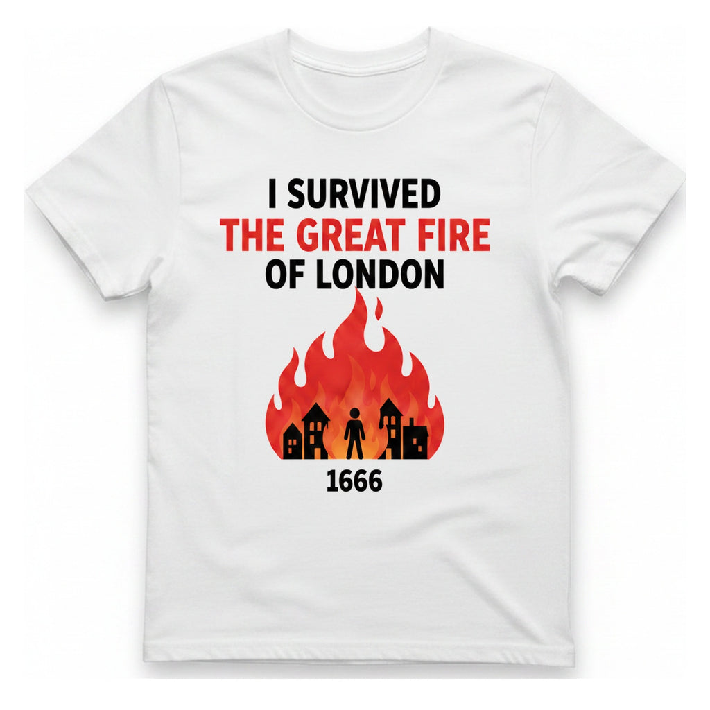 I Survived The Great Fire T-Shirt - White front