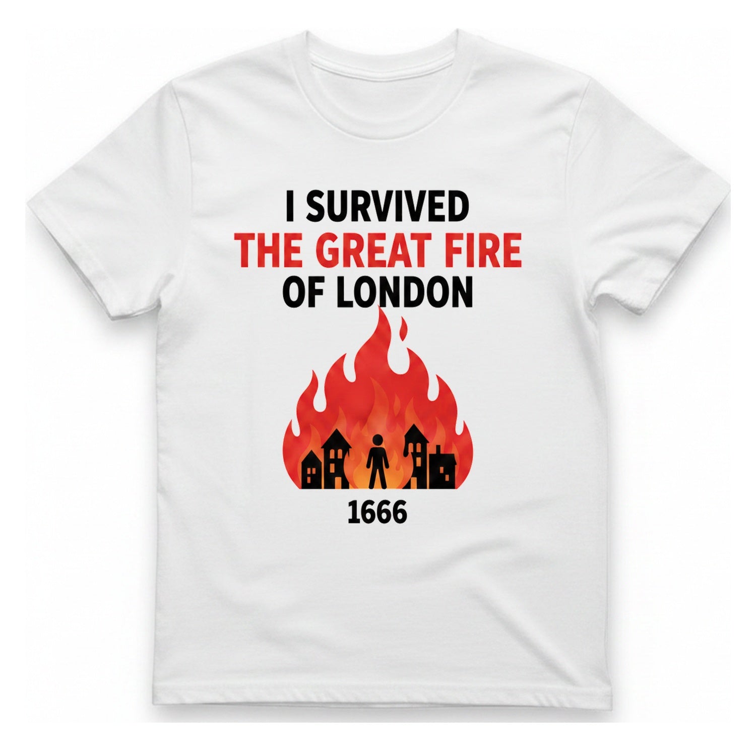 I Survived The Great Fire T-Shirt - White front